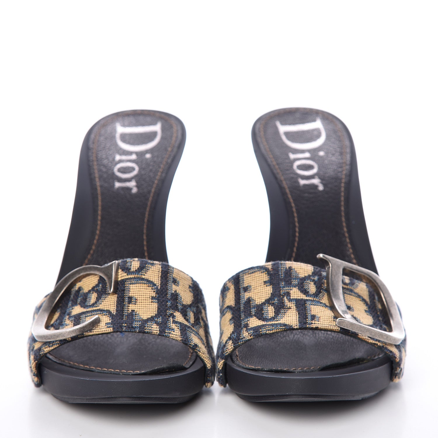 Christian Dior Canvas Monogram Sandals 38.5 Blue Marine 2 of 11