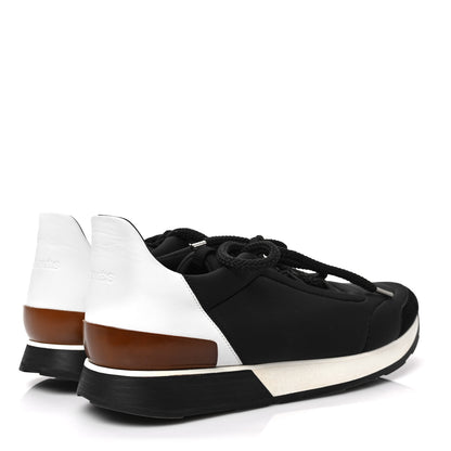 Hermes Technical Canvas Mens Miles Sneakers 43.5 Black White 4 of 9