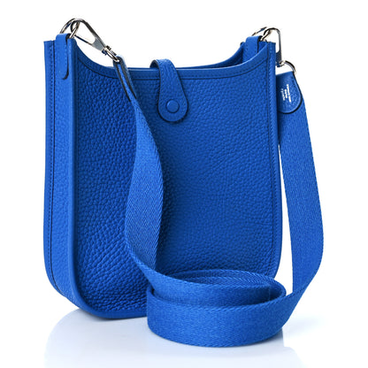 Hermes Taurillon Clemence Evelyne TPM Bleu Hydra 3 of 11