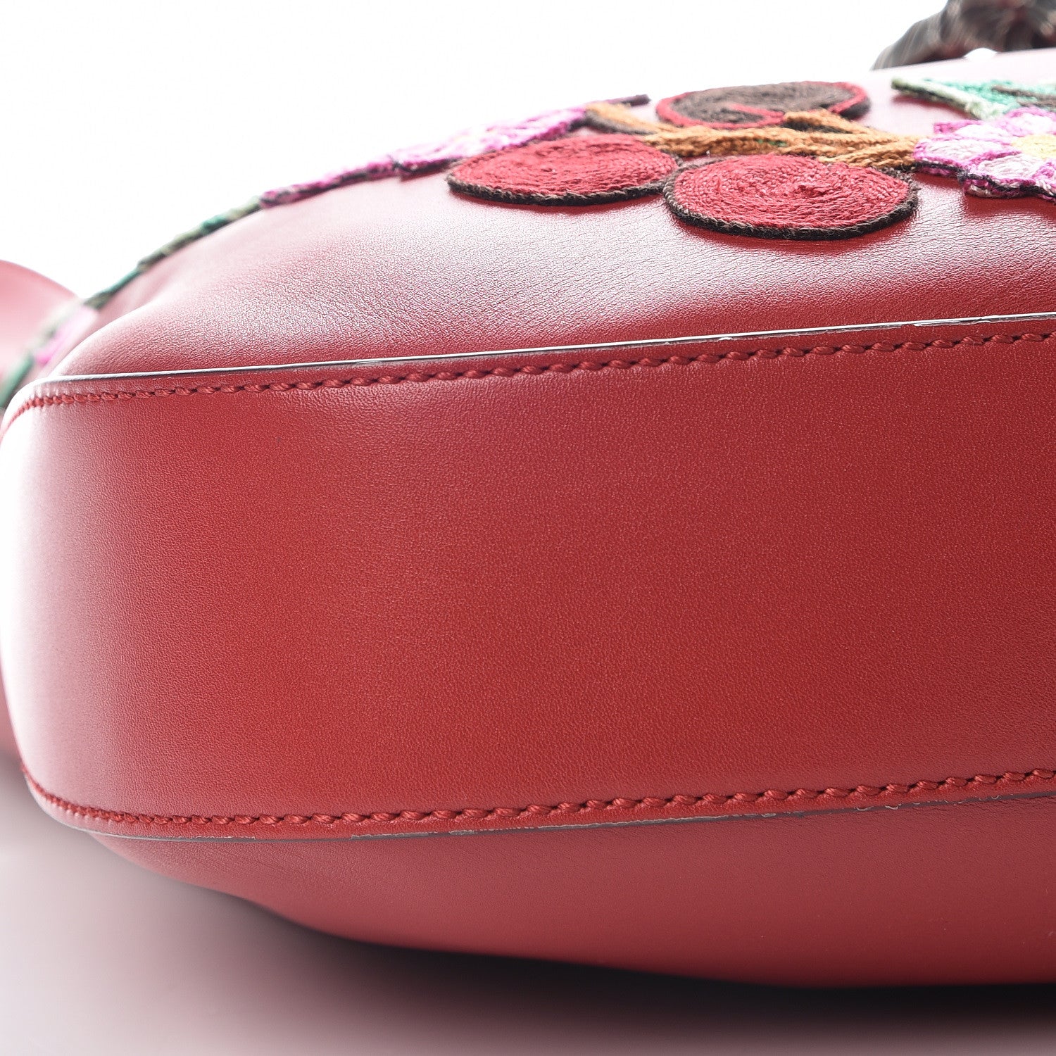 Gucci Calfskin Web Embroidered Medium Dionysus Hobo Hibiscus Red 10 of 11