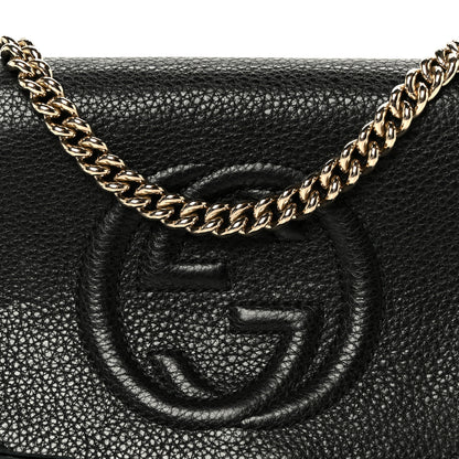 Gucci Pebbled Calfskin Small Soho Flap Crossbody Black 9 of 11