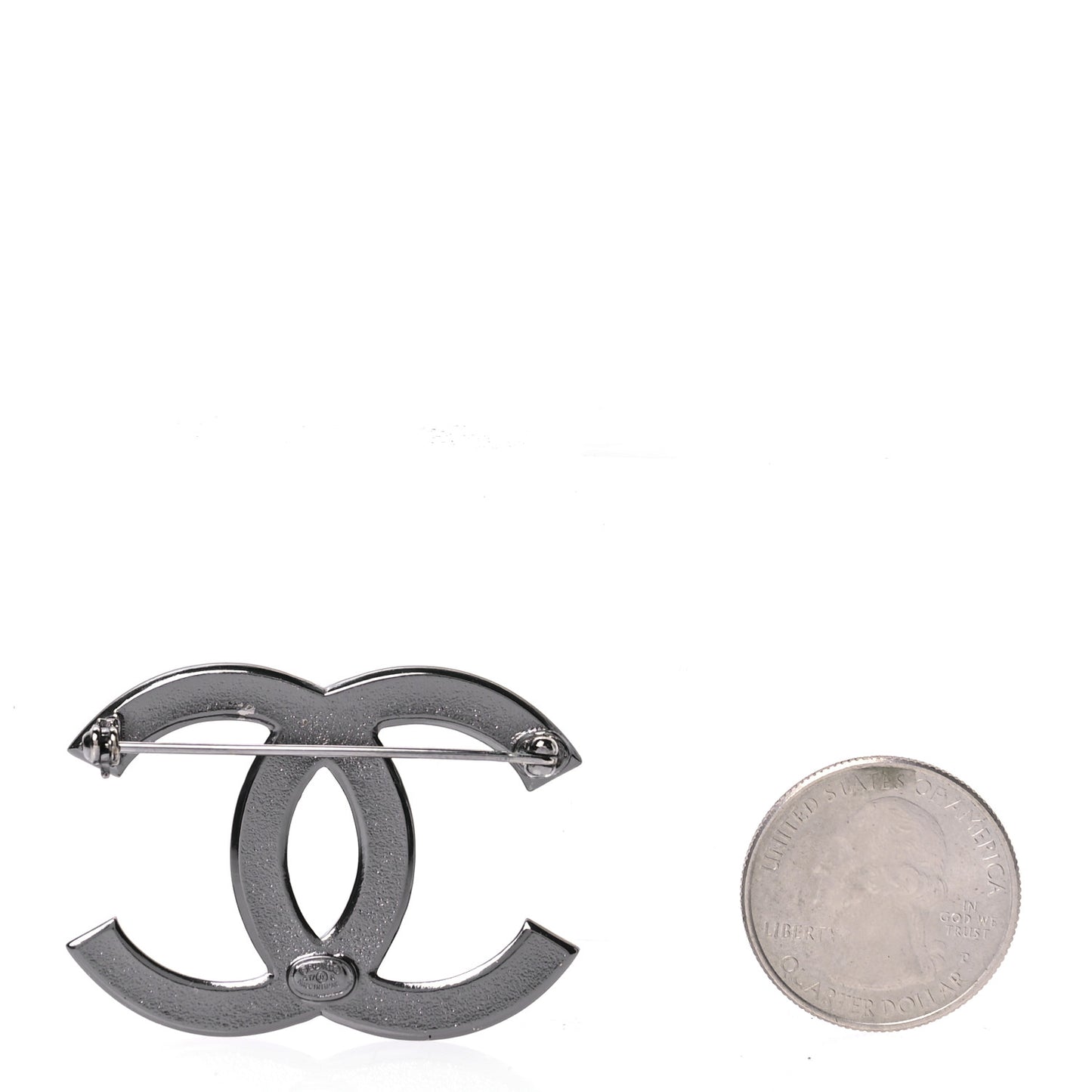 Ruthenium Crystal CC Brooch Dark Grey