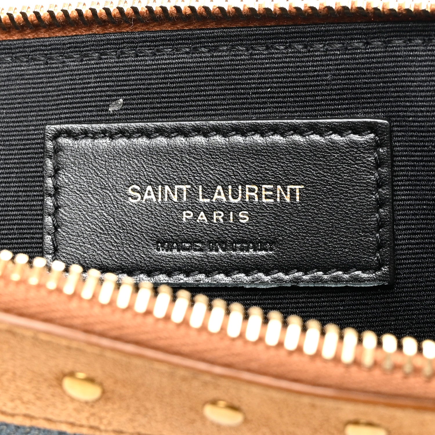 Saint Laurent Denim Suede All-Over Monogram Pouch Blue 6 of 9
