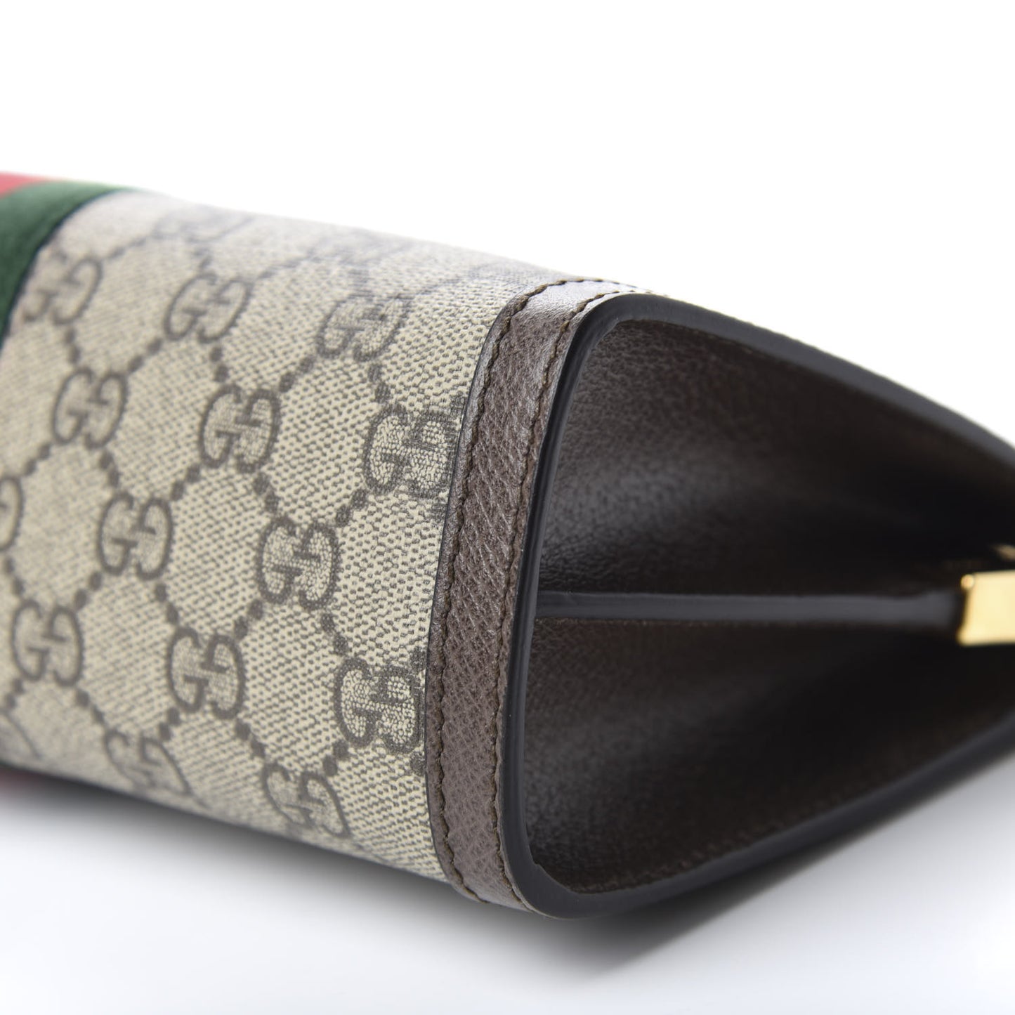 GG Supreme Monogram Web Small Ophidia Chain Shoulder Bag Brown