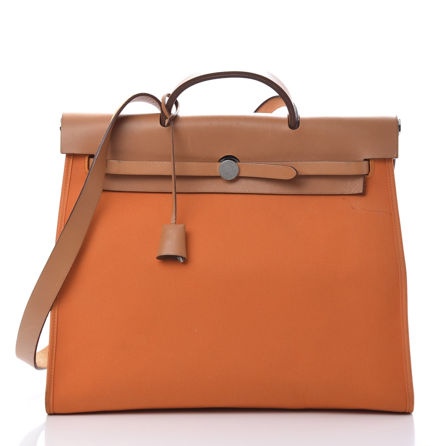 Hermes Vache Hunter Toile Herbag Zip 39 PM Orange 4 of 19