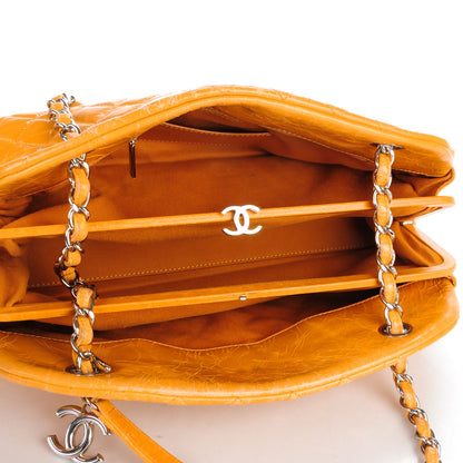 Chanel Glazed Calfskin Quilted Medium Just Mademoiselle Bowling Bag Dark Orange 5 of 10