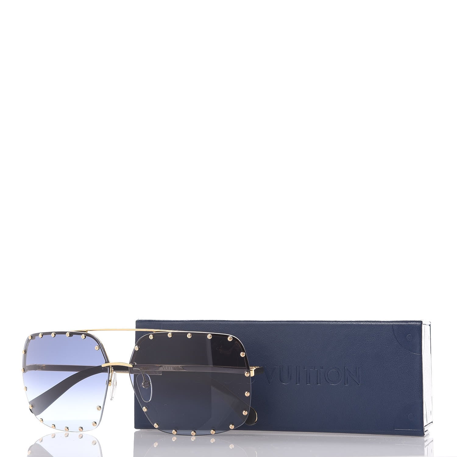 Louis Vuitton The Party Square Sunglasses Z2354E Blue 5 of 5