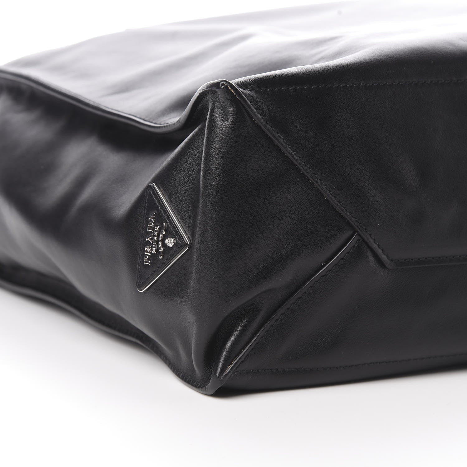 Prada Soft Calfskin Shopping Tote Black 9 of 11
