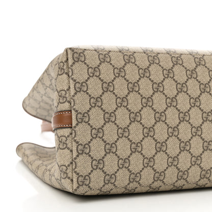 Gucci GG Supreme Monogram Emblem Large Tote Bag Beige Dark Brown 7 of 8