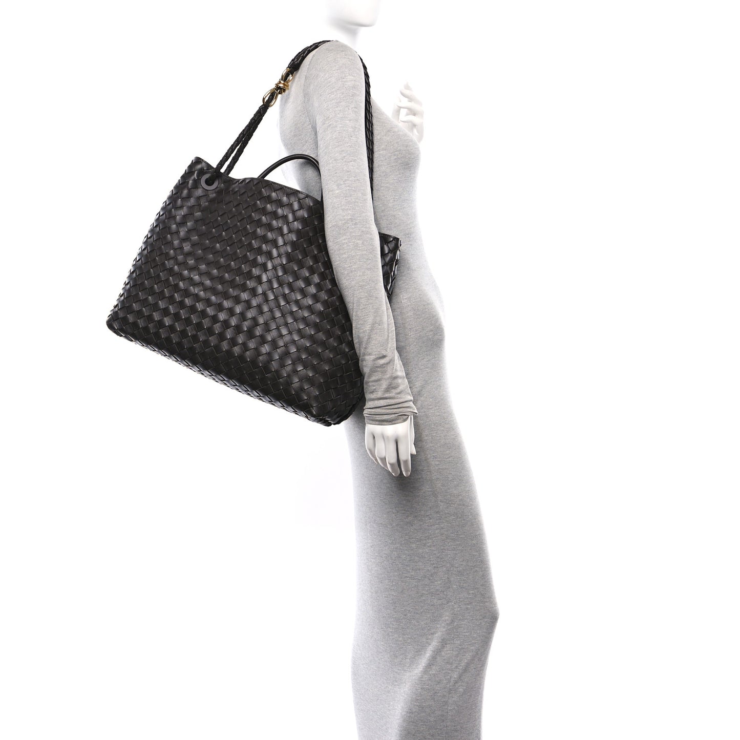Nappa Intrecciato Large Andiamo Shoulder Bag Fondant