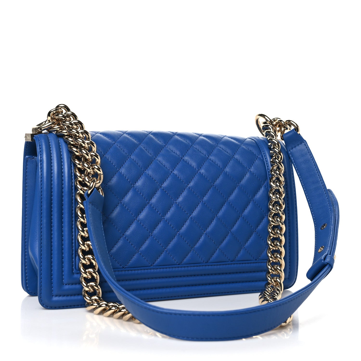 Chanel Calfskin Quilted Medium Boy Flap Blue 3 of 10