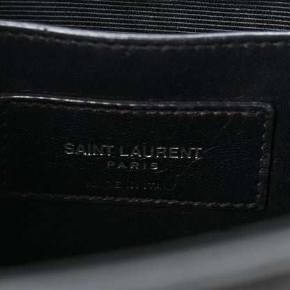 Saint Laurent Calfskin Crocodile Embossed Medium Classic Monogram Kate Tassel Satchel Black 6 of 10