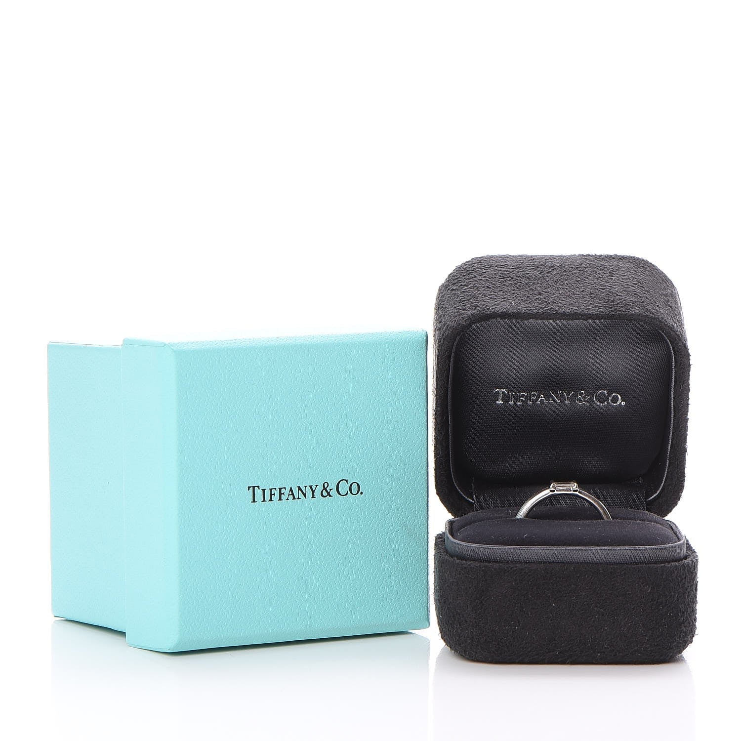 Tiffany 18K White Gold Diamond Baguette Stackable Ring 51 4.5 7 of 7