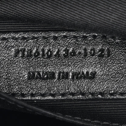 Saint Laurent Grain De Poudre Matelasse Chevron Quilted Round Vinyle Camera Bag Black 7 of 13