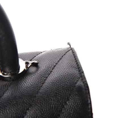 Chanel Caviar Chevron Quilted Mini Coco Handle Flap Black 11 of 11