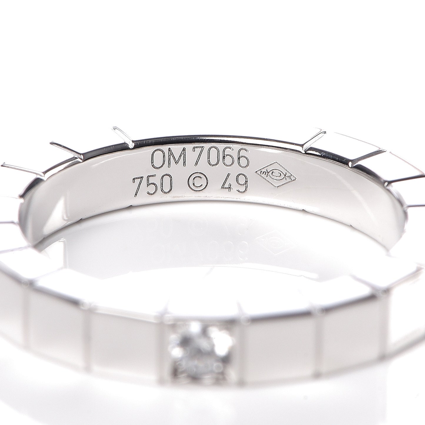 18K White Gold Diamond Lanieres Ring 49 4.75