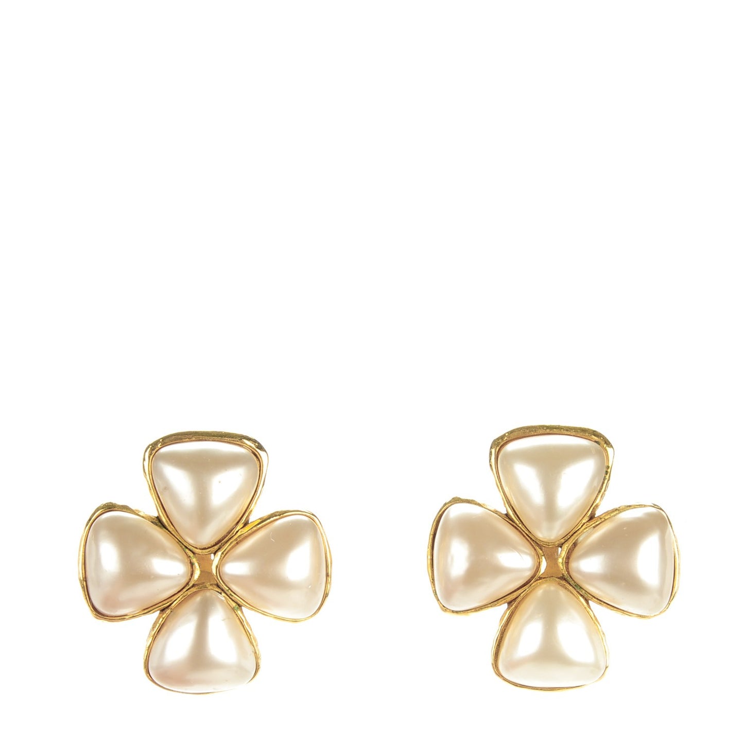 Pearl Clip On Earrings Gold