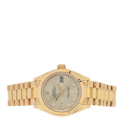 Rolex 18K Yellow Gold Diamond 28mm Datejust President Watch Champagne 279178 2 of 5