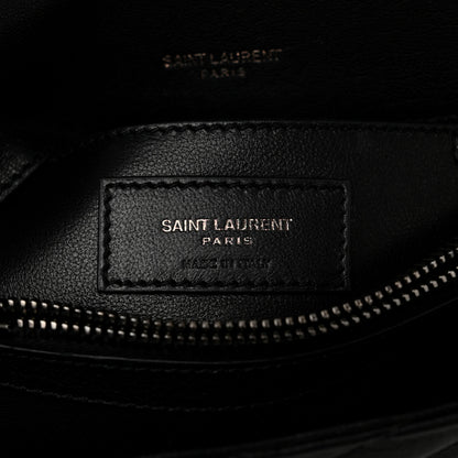 Saint Laurent Sheepskin Matelasse Chevron Monogram Medium College Bag Black 6 of 10