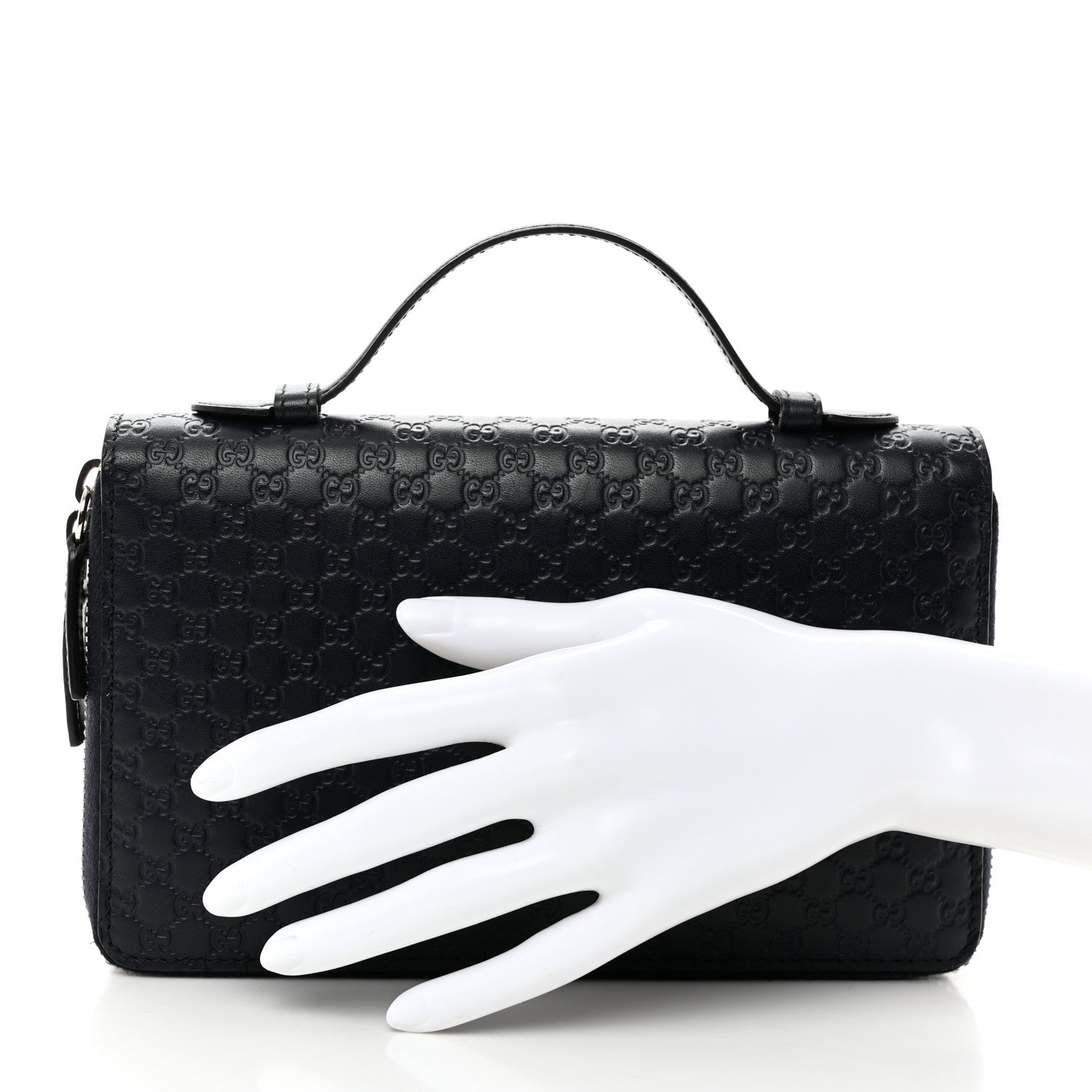 Gucci Microguccissima Zip Around Top Handle Travel Wallet Navy 2 of 9