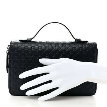 Gucci Microguccissima Zip Around Top Handle Travel Wallet Navy 2 of 9