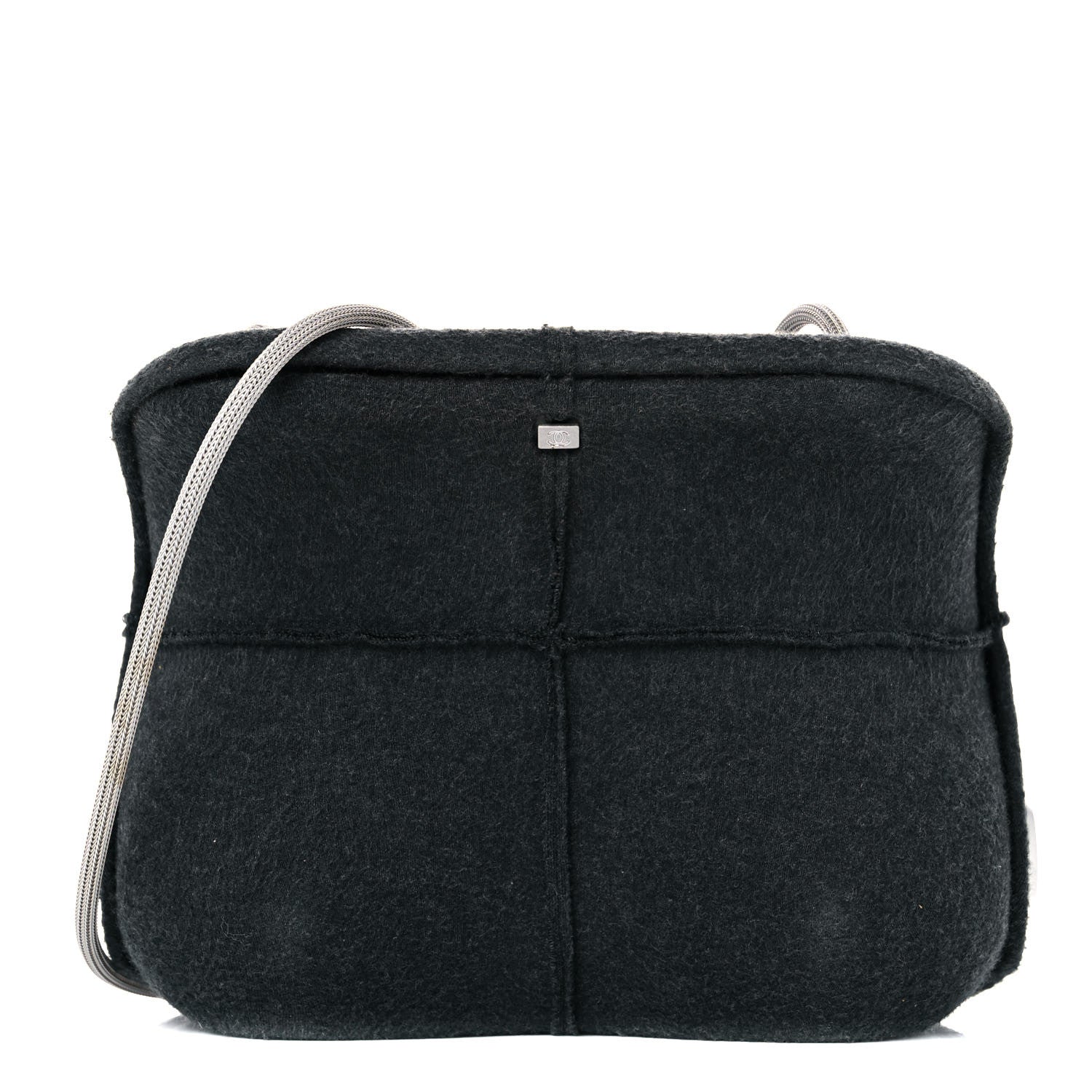 Chanel Felt Millennium 2005 Hard Case Crossbody Bag Grey 1 of 14