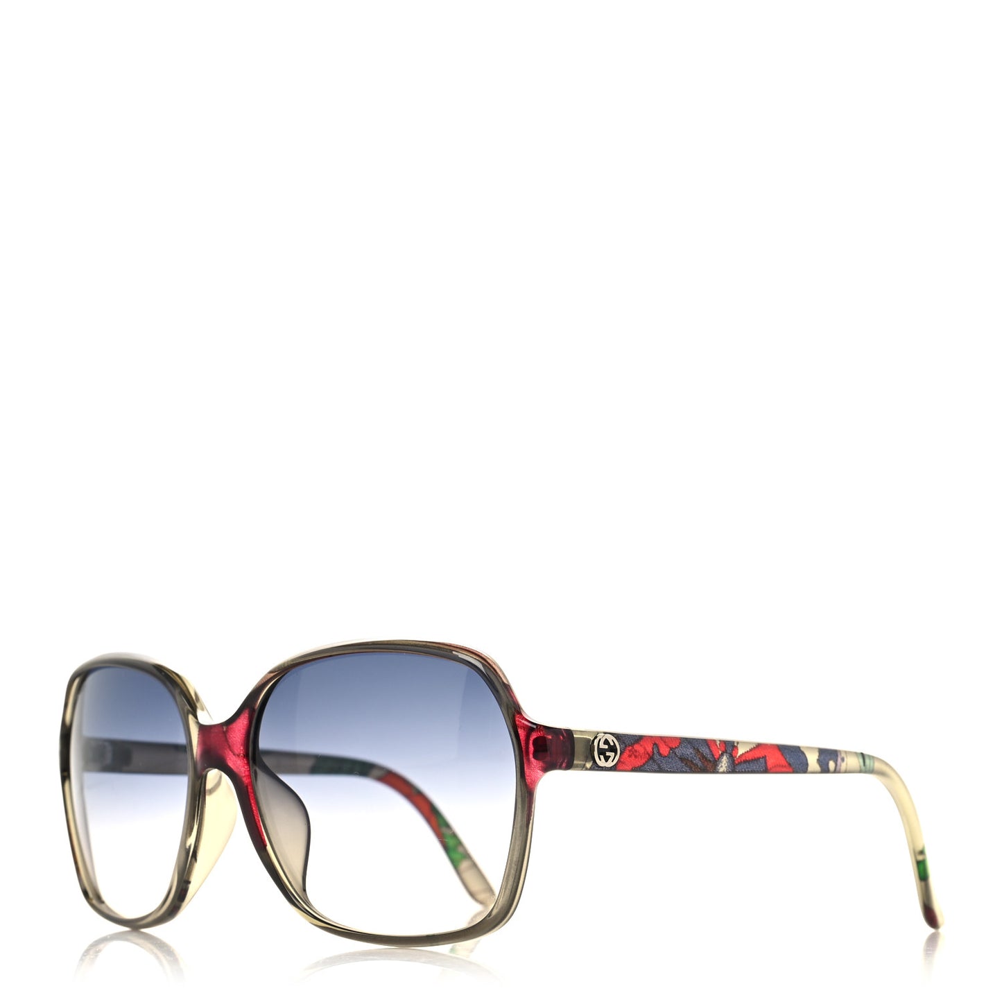 Round Floral Print Sunglasses GG3636 Green