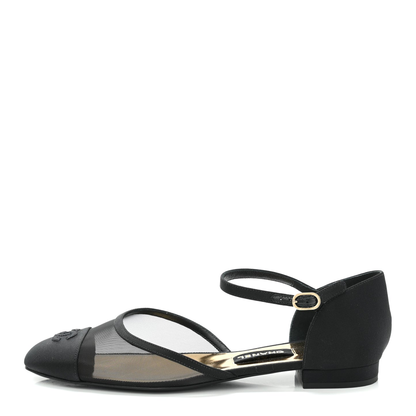 Mesh Grosgrain Cap Toe CC Flats 41 Black