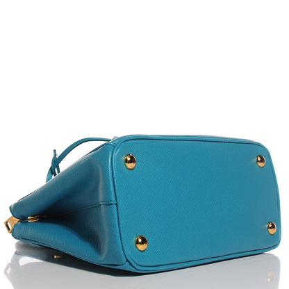 Prada Saffiano Lux Mini Double Zip Tote Turchese 4 of 10
