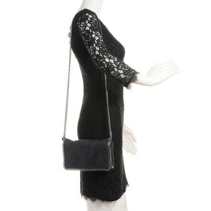 Stella McCartney Faux Leather Shaggy Deer Falabella Crossbody Navy 2 of 10
