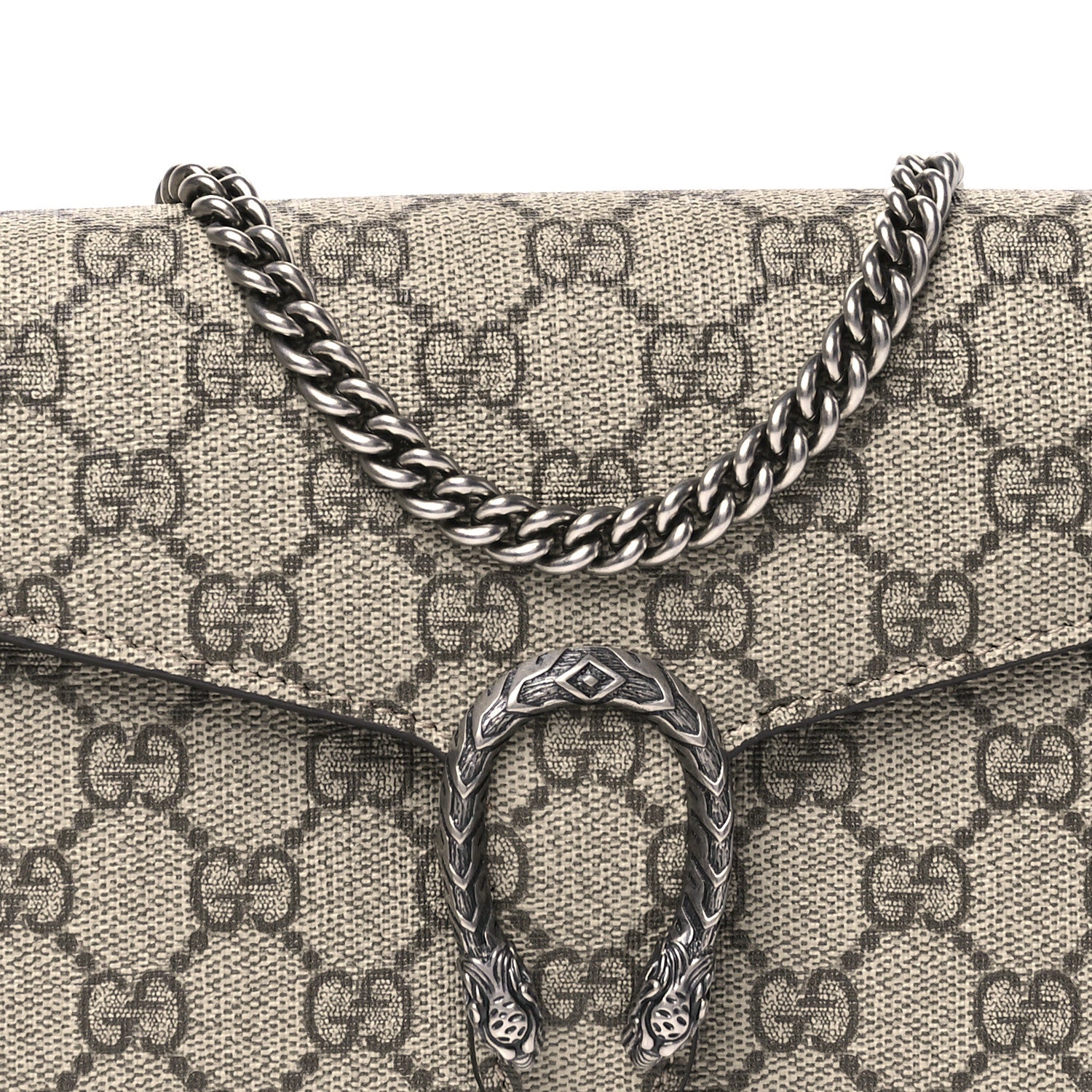 Gucci GG Supreme Monogram Mini Dionysus Chain Wallet Beige Taupe 8 of 10