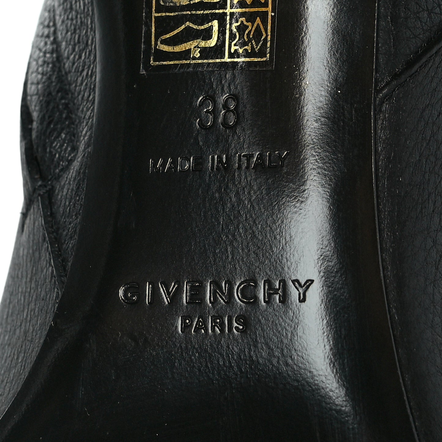 Grained Calfskin G Cube Heel Ankle Boots 38 Black