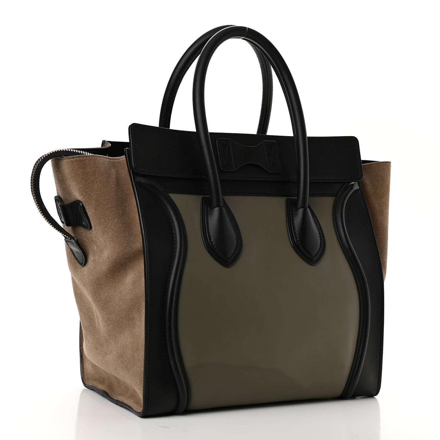 Celine Smooth Calfskin Suede Mini Tri-Color Luggage Almond 2 of 11