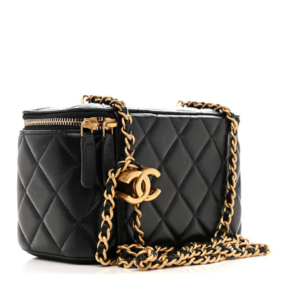 Chanel Lambskin Quilted Small CC Vanity Case Black 3 of 14