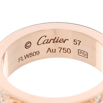 Cartier 18K Pink Gold Diamond 6.5mm LOVE Paved Ring 57 8 4 of 4