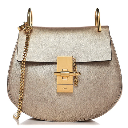 Chloe Metallic Goatskin Mini Drew Shoulder Bag Abstract Gold 1 of 6