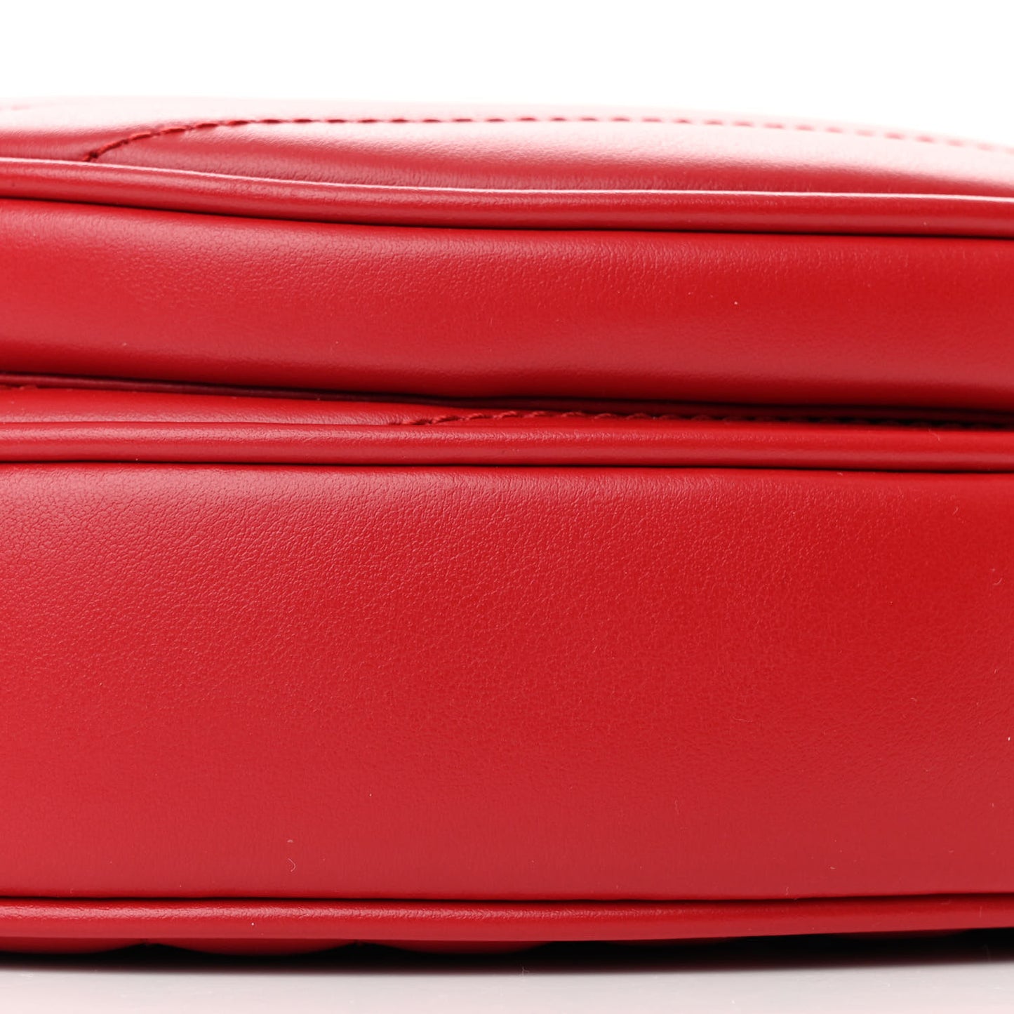 Calfskin Matelasse Diagonal Mini Interlocking G Heart Shoulder Bag Hibiscus Red