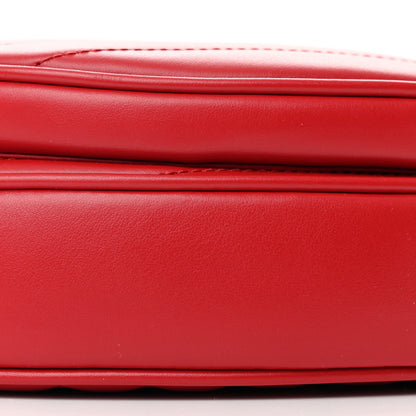 Gucci Calfskin Matelasse Diagonal Mini Interlocking G Heart Shoulder Bag Hibiscus Red 9 of 10