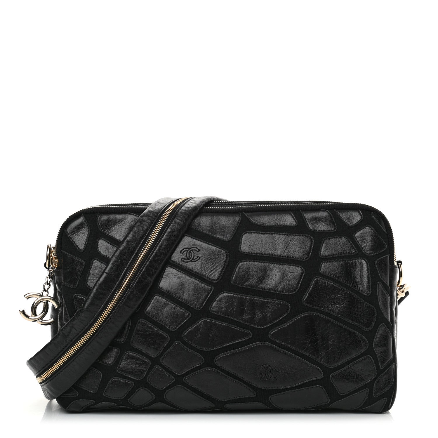 Chanel Lambskin Jersey Scales Camera Case Black 1 of 13