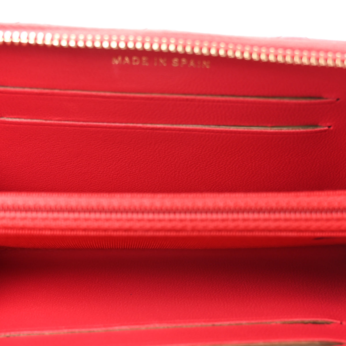 Chanel Lambskin Quilted Medium Zip Around Wallet Light Red 5 of 9