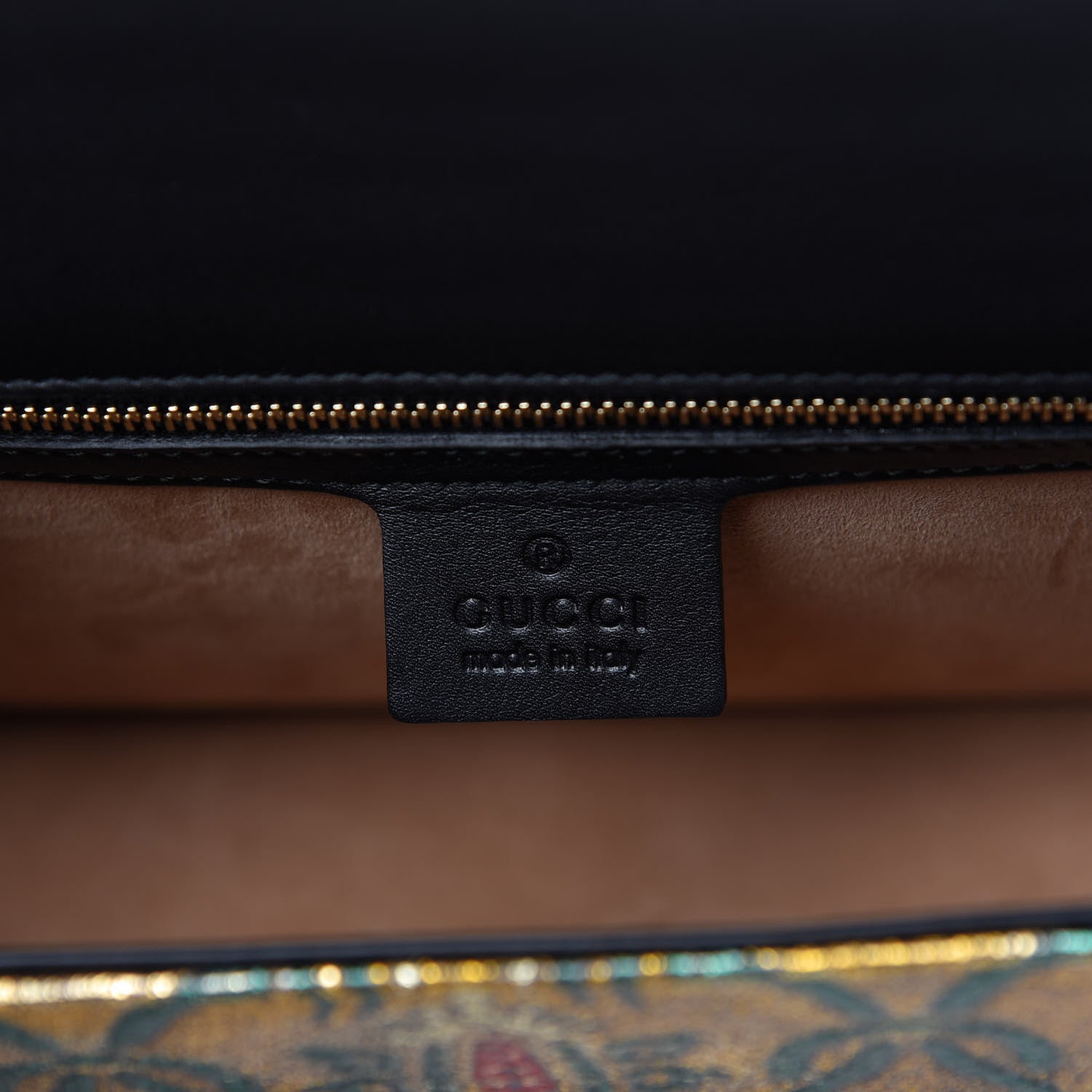 Gucci Iridescent Brocade Small Sylvie Shoulder Bag Gold 8 of 9