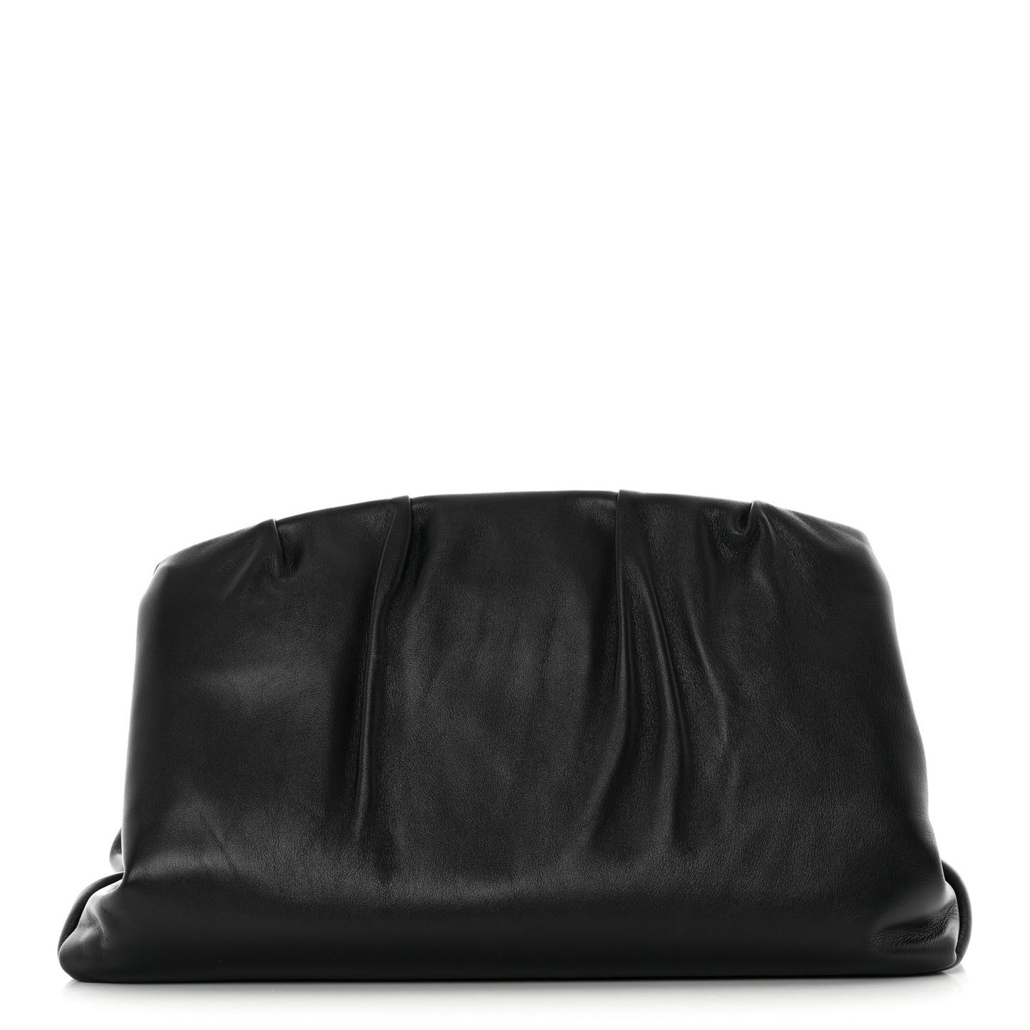 Calfskin Pleated French Lock Clutch Black