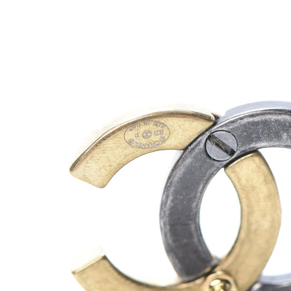 Chanel Metal CC Earrings Gold Ruthenium 4 of 5