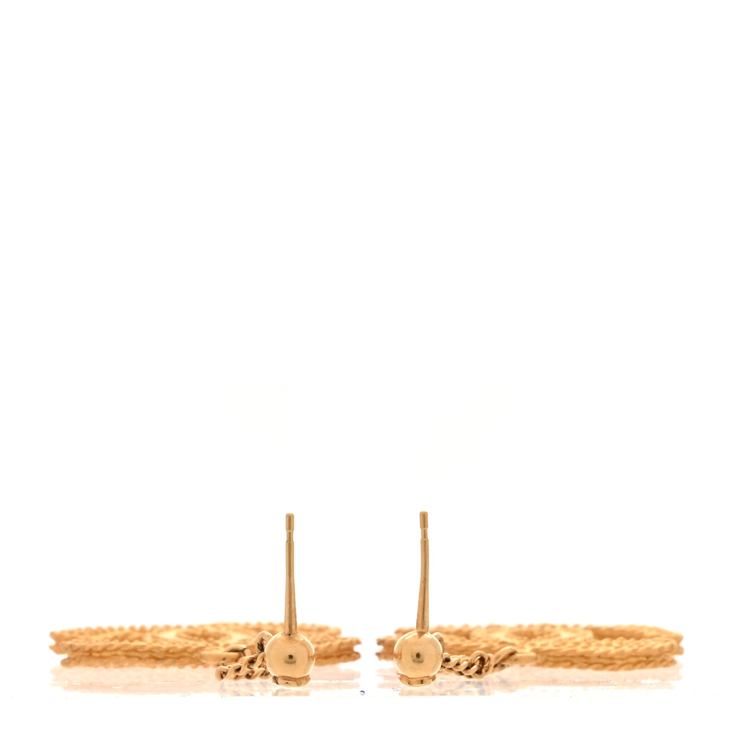 Chanel CC Drop Earrings Matte Gold 3 of 5