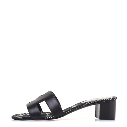 Hermes Calfskin Oasis Sandals 36.5 Black 1 of 11