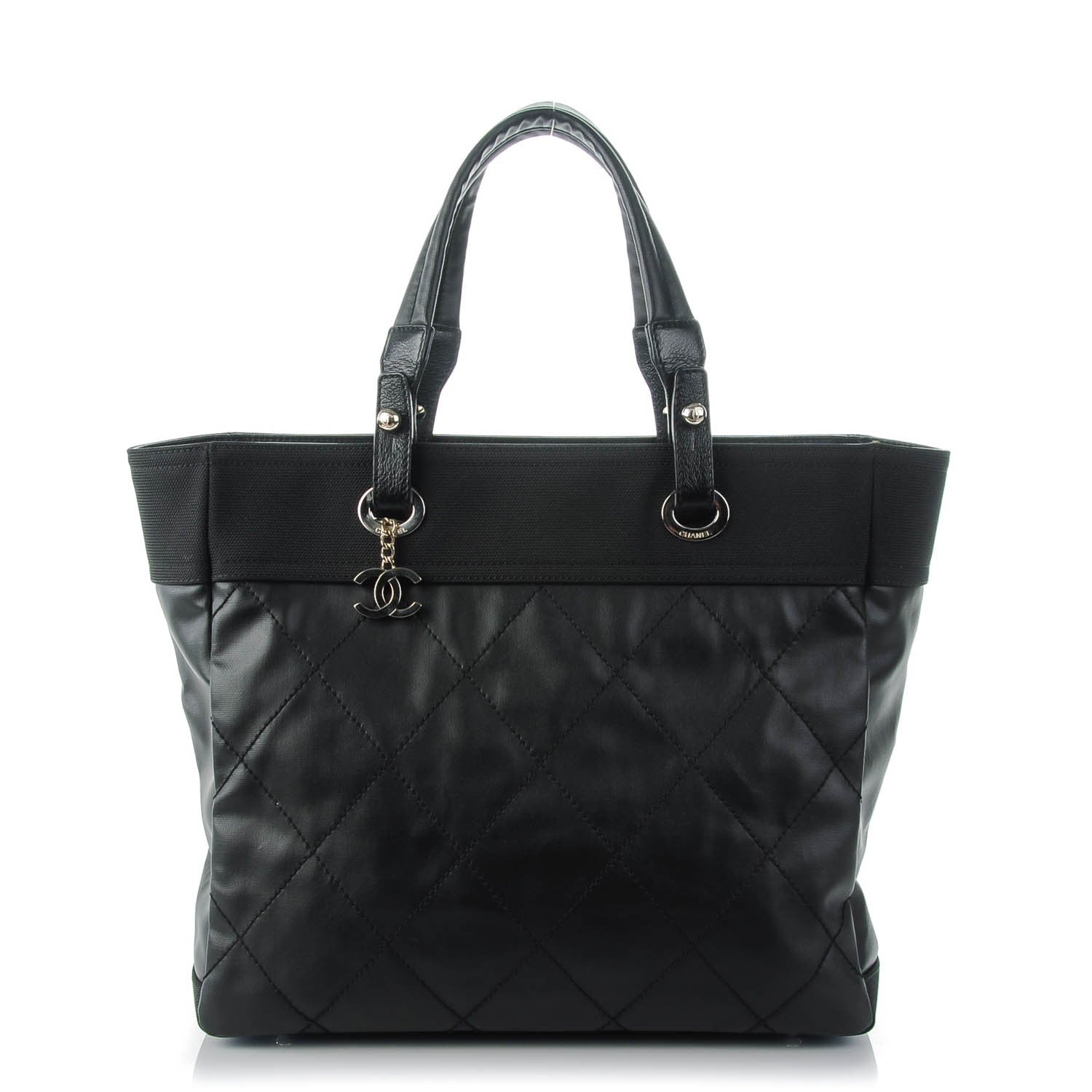 Chanel Coated Canvas Large Paris Biarritz Tote Black 1 of 7