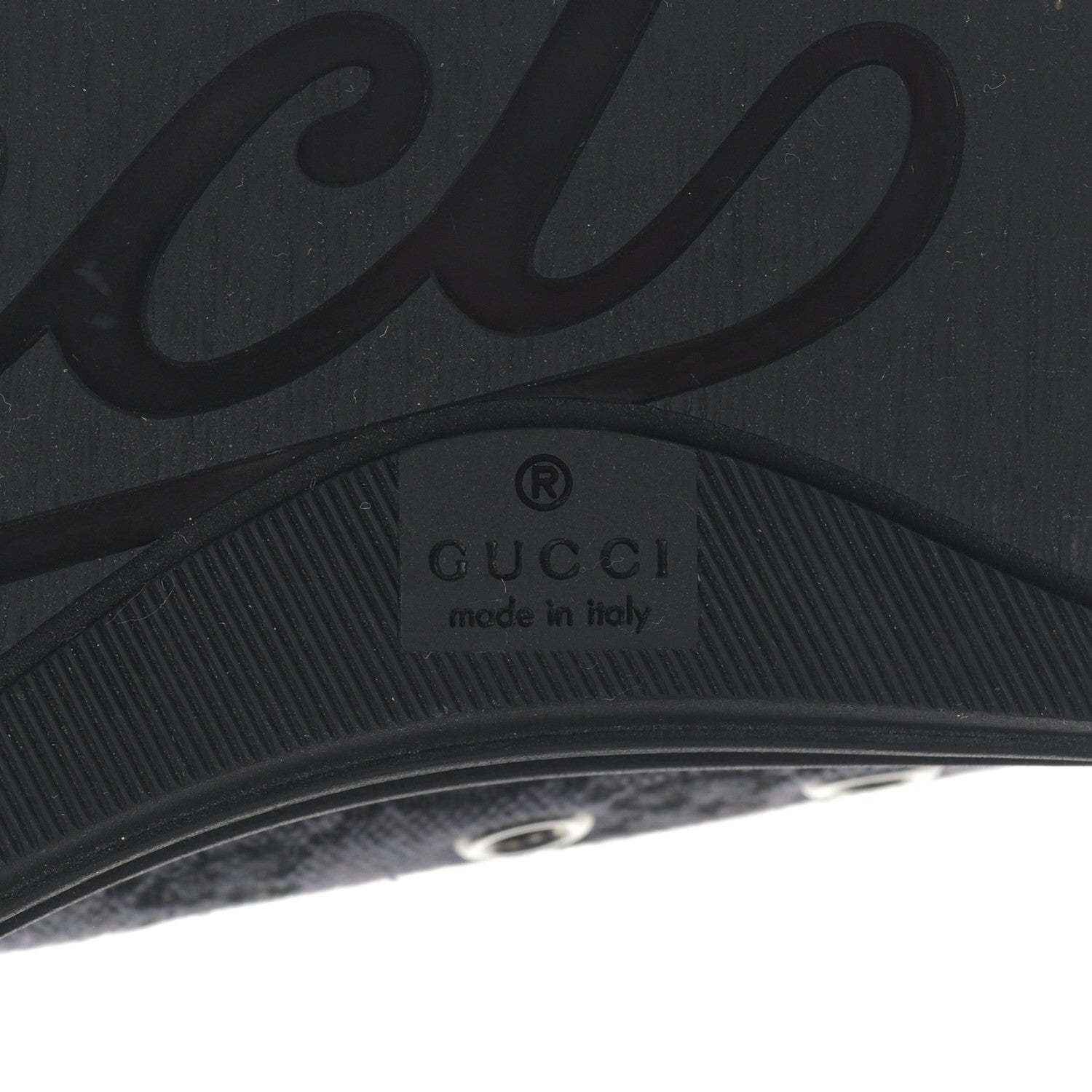 Gucci GG Monogram Calfskin Womens Low Top Sneakers 38 Piombo Black 6 of 9