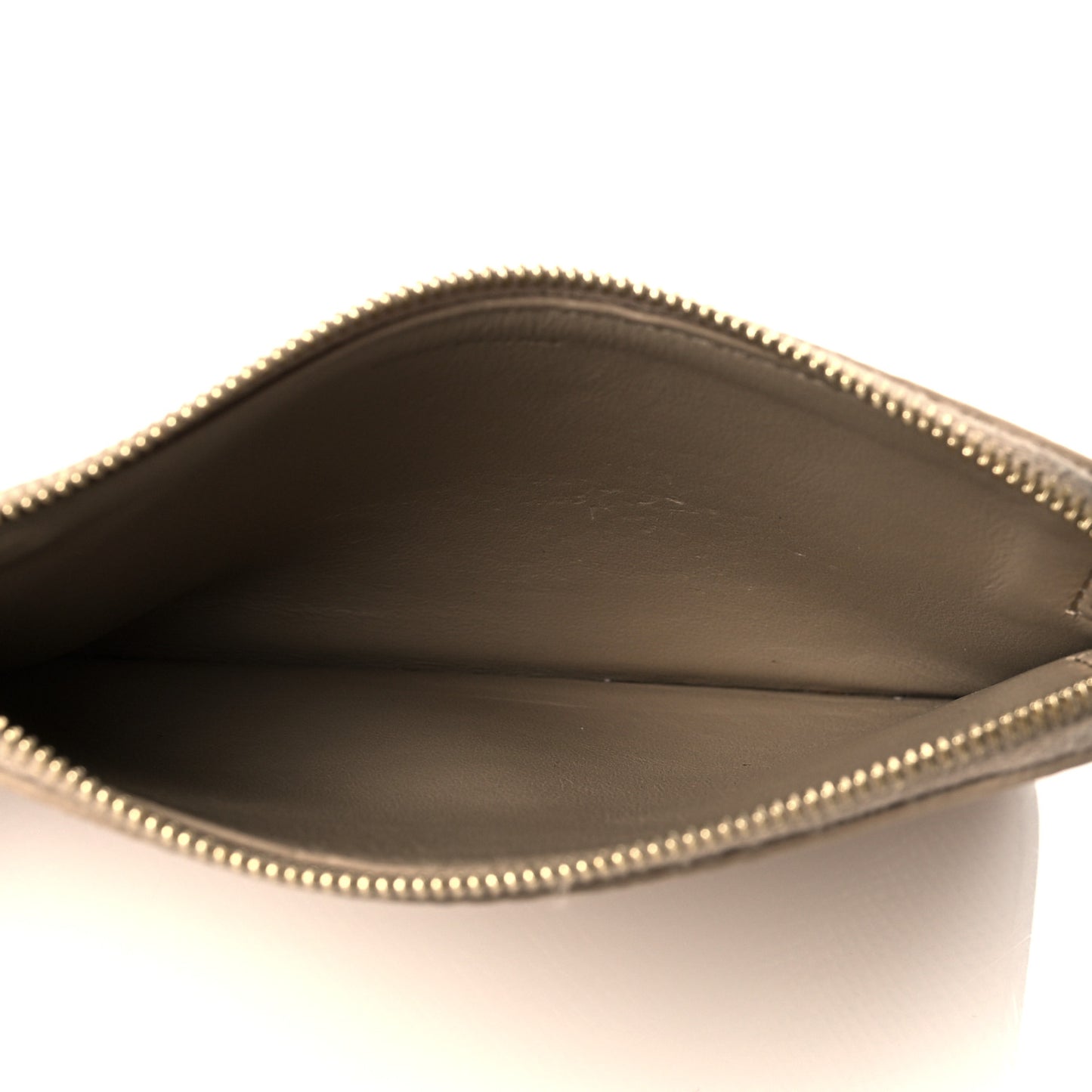 Grained Calfskin Coin Card Case Gold