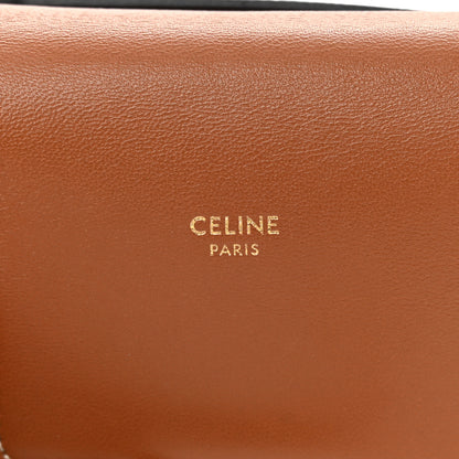Celine Triomphe Canvas Lambskin Phone Pouch With Flap Tan 6 of 14