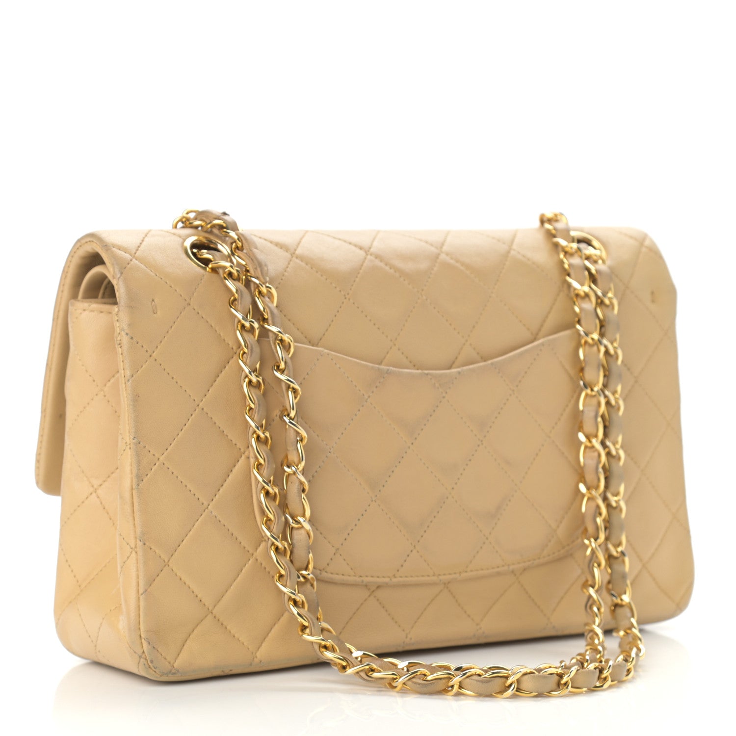 Chanel Lambskin Quilted Medium Double Flap Beige 3 of 14